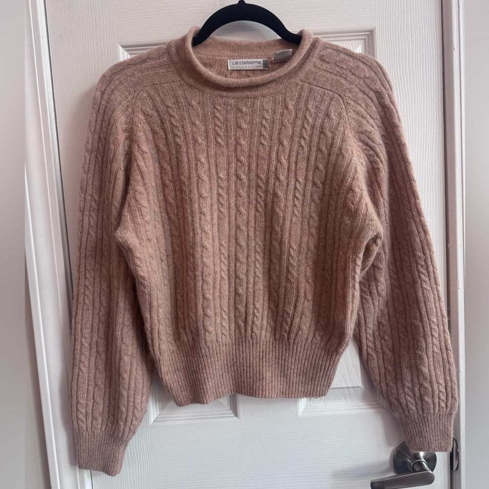 LIZ CLAIBORNE Collection Petites Vintage Lambswool Angora Roll Neck Sweater Sz S